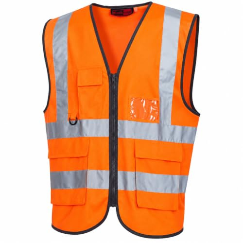 Blackrock Orange Premium Hi Vis Vest With Pockets, ID Pouch & Key Loop | Mens Womens Reflective High Vis Vests with Pockets & Secure Zip, Safety Vest Security Clothing, Fully EN Certified - Size XL