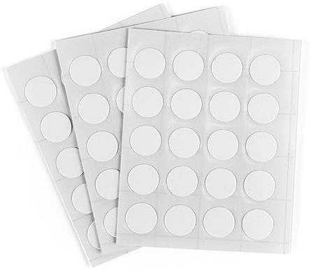 Furndiy 19/32 - 15mm 60 Pcs White Self-Adhesive Screw Cover Caps - Hiding Screw Holes - Peel Stick PVC Caps - Nail Cover - USA Based