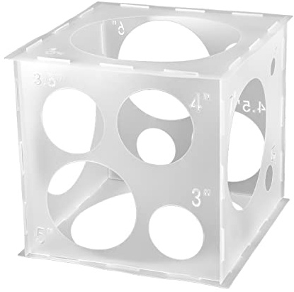 Auihiay 14 Holes Balloon Sizer Cube, Measurement Tool With Instructions for Arches, Column, Party Decoration (1-10 inch)