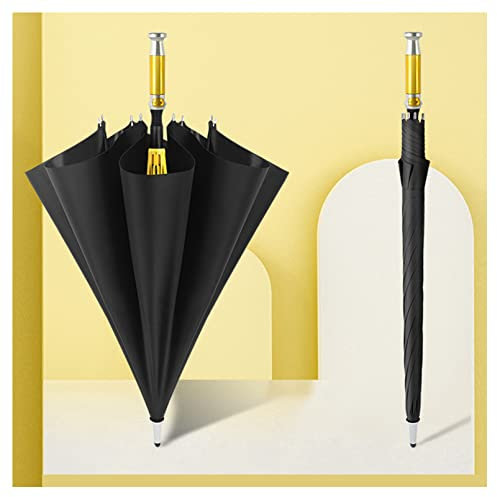REOTEL Extra-Large Size Golf Umbrella 55in, Automatic Heavy Cane Stick Umbrella, Sturdy Windproof, 8 Lotus Kiel Fiber Bone Retro Long Handle Straight Rod Umbrella,Schwarz