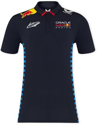 Red Bull Racing Oracle Replica Checo Perez Polo - Checo Perez Unterschrift, ORBR 20 Design, Feuchtigkeitsregulierendes Gewebe - Männer - Größe M - Blau/Rot