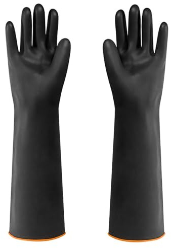 Tiardey 1 par de Guantes de Goma Resistentes protección ácido álcali Guante Antideslizante Guantes Resistentes a Productos químicos guanteletes Protectores industriales