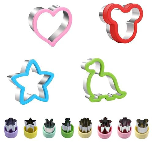 12 Pezzi Taglierina del Biscotto Della Frutta, Taglierine per Sandwich e Sigillante, Sandwich Cookie Cutter, Formine Sandwich Biscotti Stampi in Acciaio, per DIY Decorazioni Dolci Biscotti