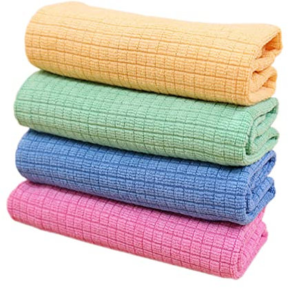 minkissy 4 Piezas paño de Cocina sin Pelusa Toallas de Limpieza paños de Cocina cleanseen paños cleansen paños Toallas de Microfibra paño de Cocina de Microfibra Trapo para Fregar Platos