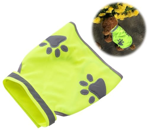 Yuelulala Yellow Hi-Vis High Visibility Fluorescent Dog Pet Puppy Safety Vest Reflective Top Hi Vis Night Jacket Coat Shirt Keep Your Dog Visible, Safe From Cars Size M (A65-1)
