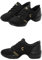 Damen Lace Up Tanzsneaker Damen Geteilte Sohle Luftkissen Modern Tanzschuhe Plattform (Schwarzgold,41)