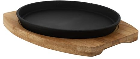 VINTORKY 1set Bistecca Teppanyaki Griglia Superiore Piatta Padella Di Bistecca Induzione Barbecue Piatto Di Bistecca Di Manzo Strumento Per Arrostire Pirofila in Metallo Bambù