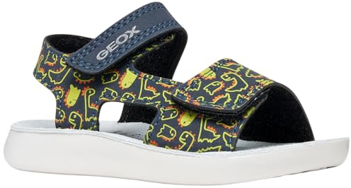 Geox B Sandal Lightfloppy, Sandalia Bebé-Niños, Verde Lima Azul Marino, 24 EU