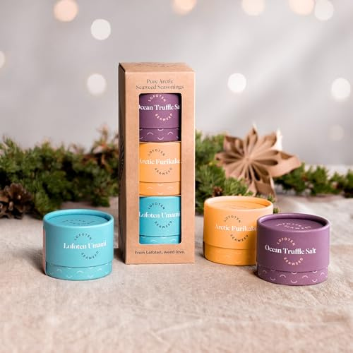 Lofoten Seaweed Furikake Seasoning 3-Gift Pack – Arctic, Umami, & Spicy Blends – Japanese-Inspired Seaweed Toppings with Organic Kelp from Norway – Perfect for Rice, Sushi, Poke, Eggs & More