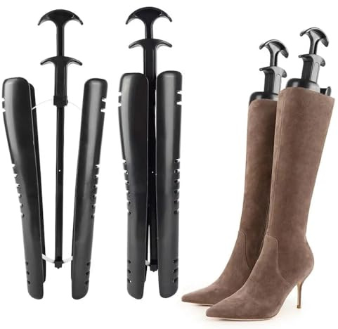 aotuo0608 Boot Holders for Knee High Boots - Adjustable Black Boot Stretcher & Insert Holder for Women & Men, Keeps Shape with Support (2 Pairs)