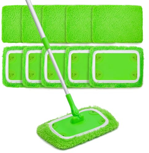 10 Pièces Panni Cattura Polvere, Panni Lavapavimenti per Uso Umido e Secco, Riutilizzabili Straccio Pavimenti per Diversi Tipi di Pavimenti Comuni, Verde