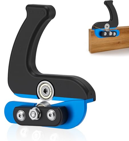 Pialla bordi legno, taglierina per bordi portatile con impugnatura taglierina per bordi lavorazione del legno antiscivolo pialla a una mano con due cuscinetti sfalsati per materiali da 0,3 a 2,5 mm