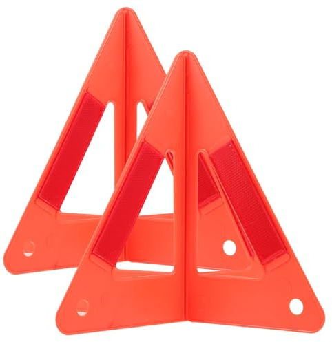 ULTECHNOVO Kit de 2 Triángulos Reflectantes de Advertencia para Coche, Señal de Seguridad Vial Portátil y Plegable, Herramienta de Advertencia para Emergencias en Carretera, Alta Visibilidad