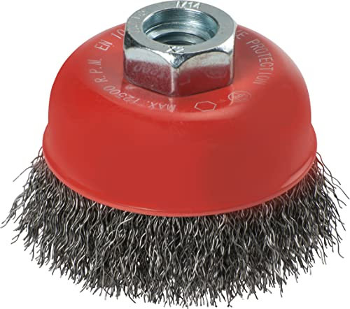 kwb AGGRESSO-FLEX® Topf-Bürste für Winkelschleifer Ø 60 mm, M14-Gewinde, gewellter HSS-Stahldraht, Reinigung von Metall und Stein