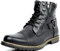 Bruno Marc Herren Motorrad Stiefel Schnürstiefel Boots Klassische Chukka Biker Freizeitschuhe,Size 46,Schwarz,Philly-3