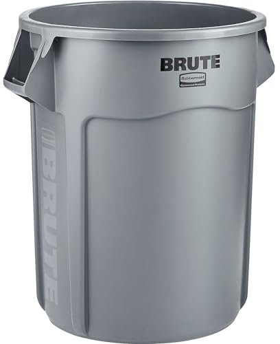 Rubbermaid Commercial 265500GY Round Brute Container Plastic 55 gal Gray