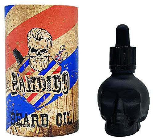 Bandido Barbershop Beard Oil 40ml Bart Öl für die tägliche Bartpflege von 3-Tage-Bart bis Vollbart Bartpflege Öl Männer Hochwertiges Schwarzes Totenkopf Bartöl Herren Sicherheitsverschluss