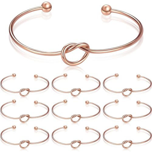 10 Piezas Pulsera de Regalo de Dama de Honor Brazalete de Nudo con Tarjetas de Regalo de Dama de Honor I Can't Tie The Knot Without You