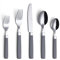Ensemble de couverts en acier inoxydable ANNOVA - Poignées de couleur - Fourchettes à dîner, fourchettes à salade, couteaux de table, cuillères à soupe, cuillères à thé (grey, 20pieces)