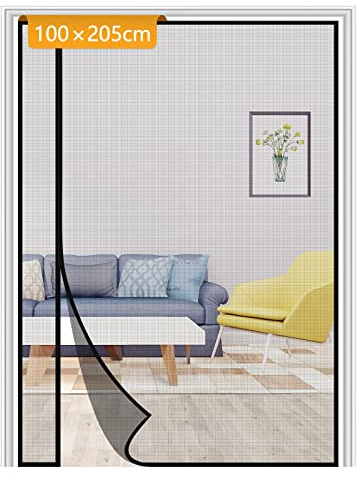 Yotache Side Opening Fly Screens for Doors 100 x 205 cm, Reinforced Removable Insect Fly Mesh for Back Door