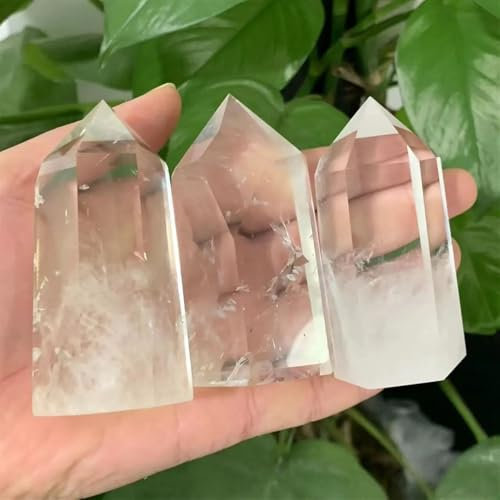 Asta in Pietra di Cristal di Quarzo Naturale Punto Singolo Decoro Trasparente Lucido 80-100g Home Decor(3pc)