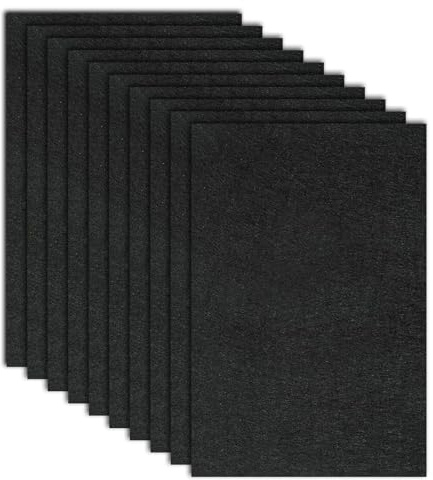Black Felt Fabric Sheets for Crafting, 10 Pcs 1mm Thick Craft Felt Squares Sheet 20 x 30 cm for Crafts Sewing DIY Art