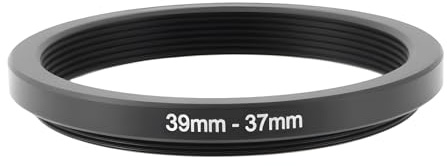 Briny River Anillo adaptador de filtro reductor de 39 mm a 37 mm, convertidor de lente roscado de metal para filtros y accesorios