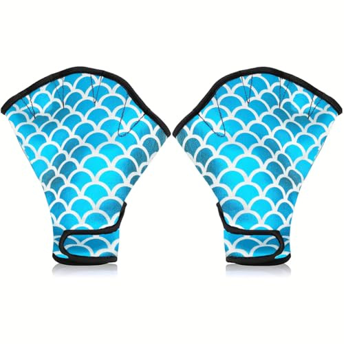 easilis Full-Finger Swim Gloves for Water Aerobics, Webbed Design, Large