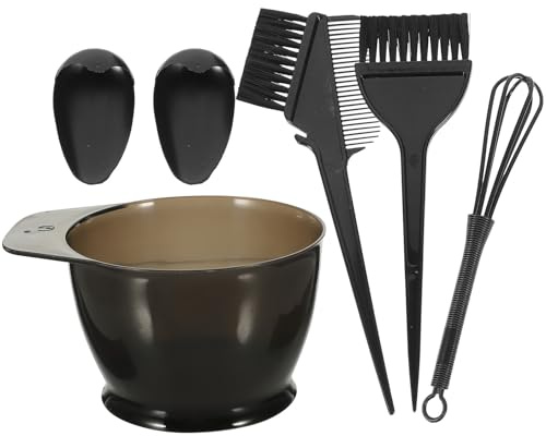 IWOWHERO 5Pcs Hair Dye Kit Plastic Hair Coloring Tools Set for Home Washable Brushes Bowls Combs