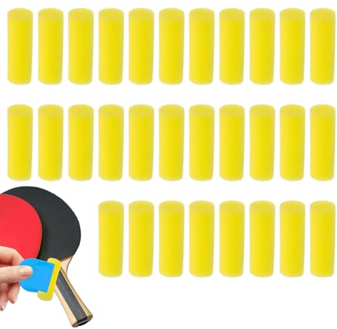 Toallita de Esponja con Pegamento a Base de Agua, Juego de cepillos de Esponja para Raqueta de Tenis de Mesa, 30 toallitas de Suave, Esponja para Raqueta, Cepillo de Pegamento para Tenis de me