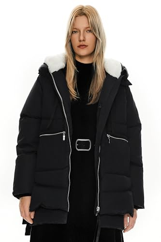Orolay Women's Thickened Down Jacket Black Small