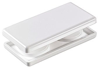 prodecoshop Magnetgriff, Gardinenmagnet, Gardinengriff, Griff für Rollos, Schiebevorhänge und Gardinen, Größe 4 x 8 cm, weiß