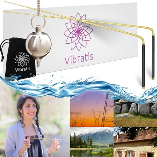 Vibratis Varillas de Radiestesia Profesionales y Péndulo de Adivinación | Pack Ideal para Iniciarse en la Radiestesia [GARANTÍA DE POR VIDA]