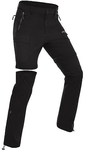 Wespornow Damen-Zip-Off-Wanderhose-Trekkinghose Atmungsaktiv Schnell Trockend Outdoorhose Abnehmbar Funktionshose Stretch Sommer Hosen (Schwarz, S)