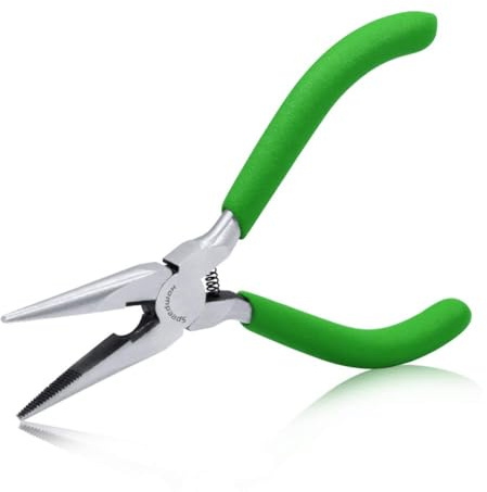 SPEEDWOX Pinza a becco lungo da 12,7 cm con taglierina, mini pinza per gioielli, tagliafilo, strumento professionale per la creazione di gioielli, perline fai da te