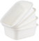 Buyitt Set of 4 White Rectangular Washing Up Bowl, Plastic Washing Basin Bowl, White