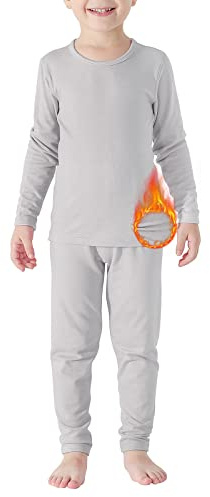 Boy's Thermal Underwear Warm Baby Long Johns Sets Toddler Winter Clothers Ski Thermal Underwears Light Grey (90) /2T