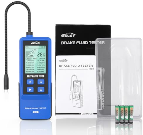 BELEY Automotive Digital Brake Fluid Tester Car Brake Fluid Boiling Point Meter for DOT3 DOT4 DOT5.1 with 2.8 Inch LCD Screen & High Precision Probe Brake Fluid Diagnostic Detector (Blue)