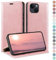 HUOUH for iPhone 13 5G 6,1 Wallet case with RFID Blocking PU Leather,Credit Card Holder,Flip Folio Book Phone cases Shockproof Cover Women Men for Apple 13 case Rose Gold