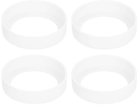 QUARKZMAN 4Pcs Housse de Protection pour Bouteille d'Eau en Silicone, Manchon Antidérapant pour le Fond de la Bouteille, Transparent (85mm)