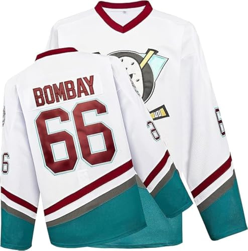 Mighty Ducks Maillot de Hockey sur Glace S-XXXL Charlie Conway #96 Adam Banks #99, 90S Hip Hop Vêtements pour fête, 66#Blanc, Taille L