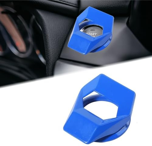 Yuqilin Copertura Decorativa Dell'Interruttore Della Manopola Dell'Auto,Accessorio Interni Copertura Protettiva Decorativa Coperchio Protezione Pulsante Motore Decorazioni Auto(Blu)