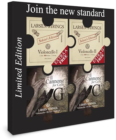 Larsen Cello Limited Edition Original Campaign set – Medium Tension Larsen Soloist and Il Cannone Cello Strings