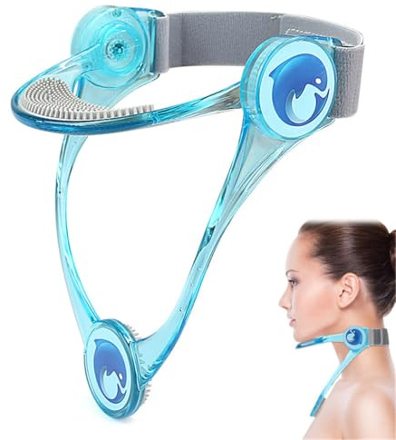 KimDaro 360° justerbart nackstöd, cervical Neck Traction Device, cervical Collar Neck Stretch nackskydd för cervical Spine tryckavlastning, nackstöd för nacksmärta (blå)
