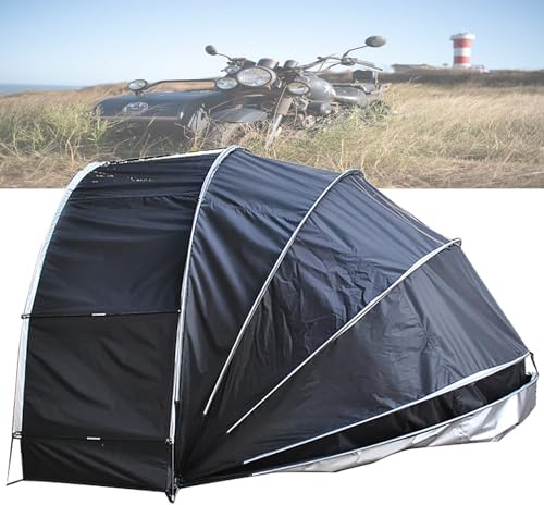 Tenda per capanno per moto, per esterni, garage e moto, copertura protettiva durevole per moto, riparo resistente alle intemperie per riporre biciclette