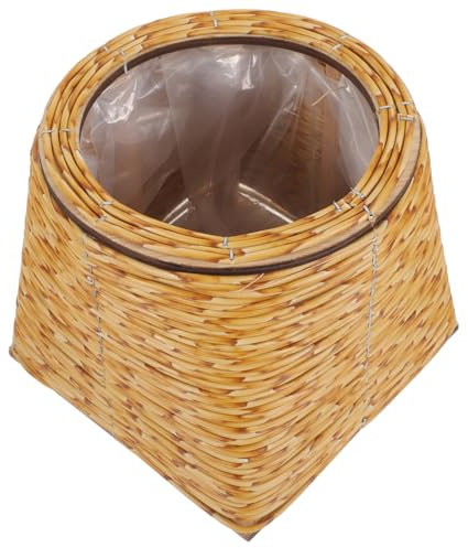 Happyyami Planteur Tissé Panier Tressé pour Plante Paniers Corbeille Stockage Pot Panier De Jardinière en Osier Panier De Fleurs Tressé Panier De Jardinière Décoratif Usine Jonc De Mer Rotin