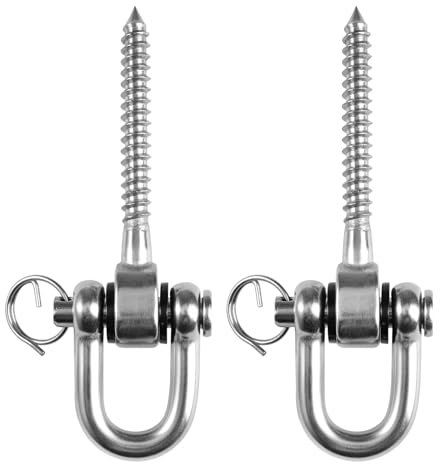 2 Piezas Ganchos para Columpio Sus304 Acero Inoxidable Gancho, 180° Ganchos Columpio 12.3 cm, Gancho De Columpio Capacidad 800 kg, Gancho Para Hamacas para Interior Exterior Silla Cuerda, Saco Arena
