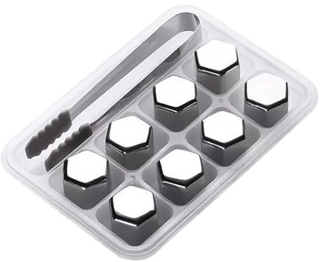 Cubetti di ghiaccio metallico, cubetti di ghiaccio metallico- Pietre di vino ribassabili- Cubetti di raffreddamento, pietre di vino riutilizzabili- con alte e raffreddamento- un elevato raffreddamento