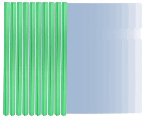 10 copertine per rapporti in formato A4 con barra scorrevole trasparente, copertura in plastica, per raccoglitori a scorrimento trasparenti, per classificazione documenti scolastici, ufficio, colore