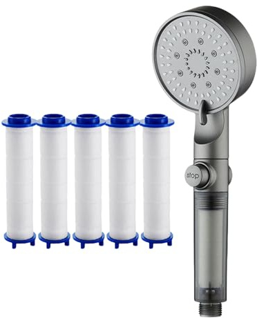 Guido Per La Doccia Portatile - Scheda Ad Alta Pressione, 5 Modalità Spruzzatore Filtrato Ad Alta Pressione | Rubinetto A Risparmio Idrico Regolabile Con Ugelli In Silicone, Potente Doccia Da B